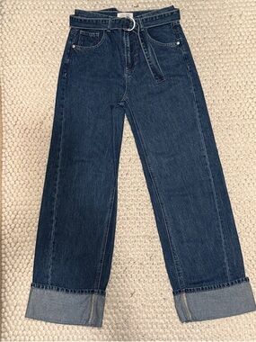 Wide Leg Dark Blue Women's Jeans